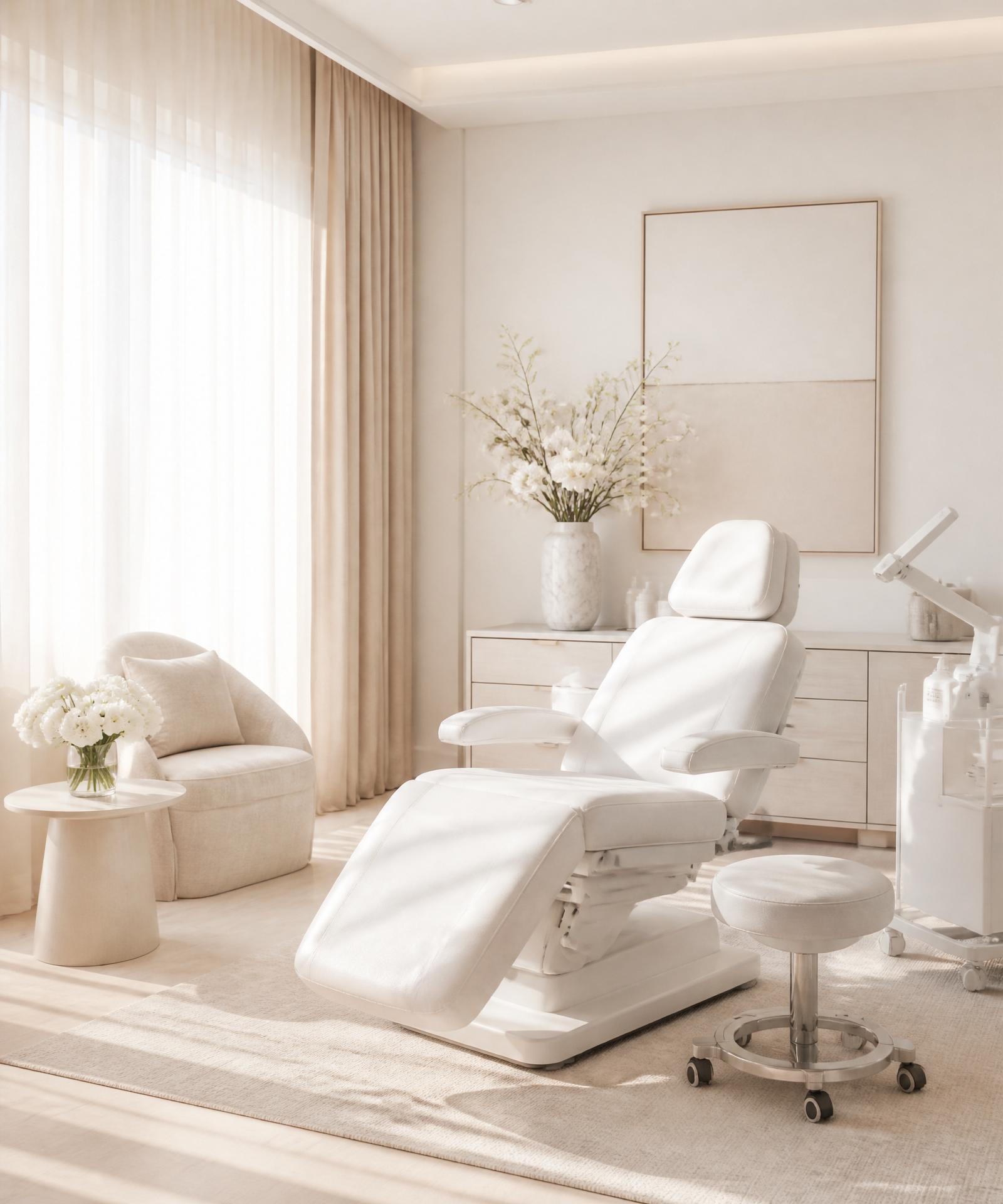 Calm, light-filled treatment room at Haus of KB